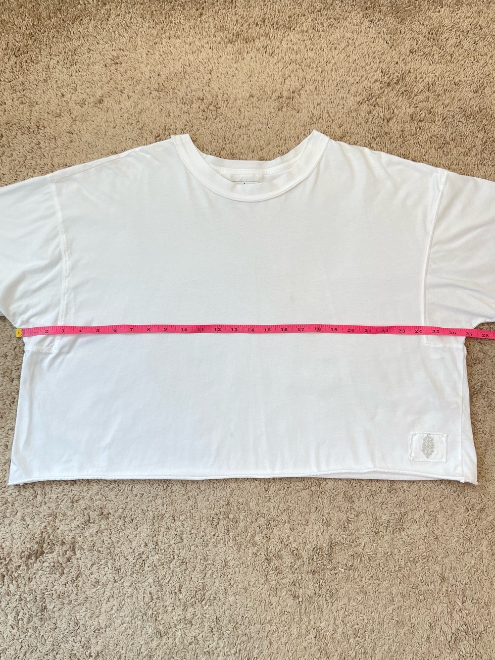 FREE PEOPLE Inspire Boxy Cropped Oversized Short Sleeve White Tee Shirt Size XL - Picture 14 of 16